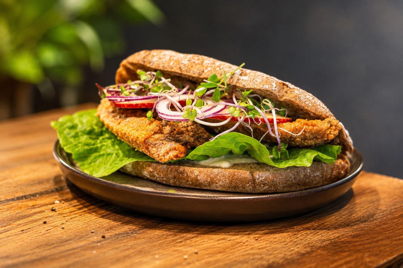 Fisch-Flaguette Matjes Nordische Art mit Zitronensoße, Salat und Apfel – Moin Marie Sellin